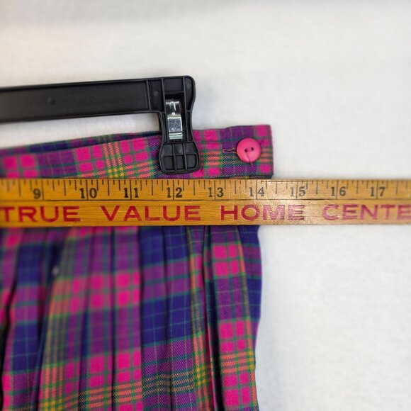 1980s Pleated High Waist Plaid Maxi Skirt Size 10 Academia Vintage Deadstock New - Picture 6 of 7